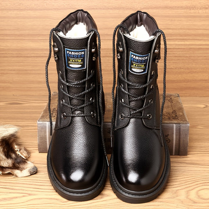 Luuk | Men's Fur Lined Leather Winter Combat Boots 4