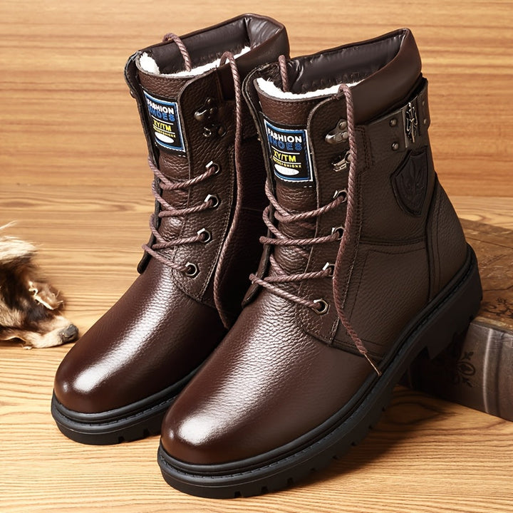 Luuk | Men's Fur Lined Leather Winter Combat Boots 5