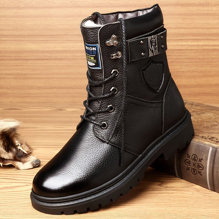 Luuk | Men's Fur Lined Leather Winter Combat Boots 7