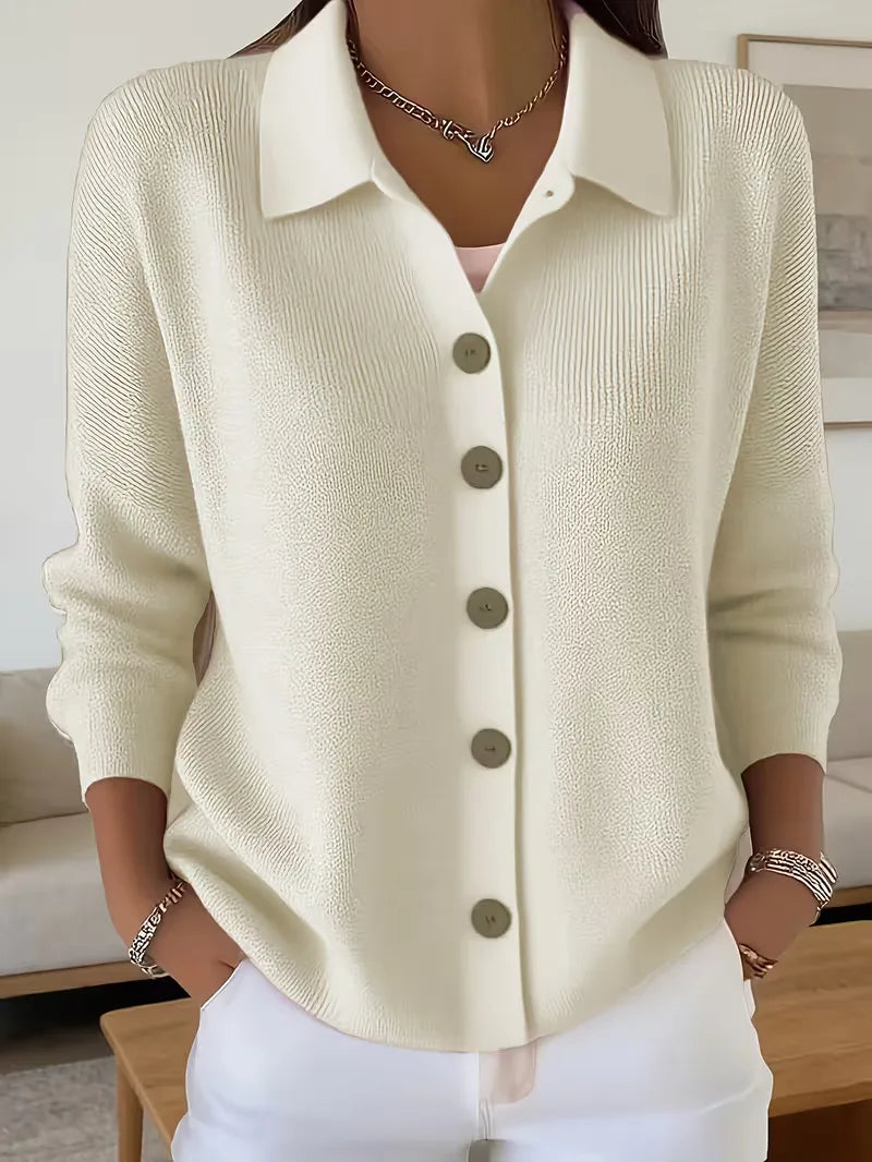 Maaike - Collared Button Women's Cardigan 1