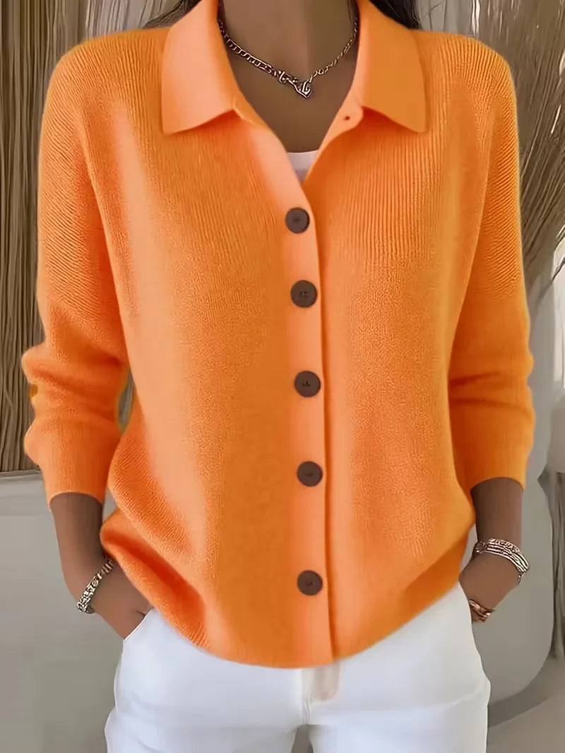 Maaike - Collared Button Women's Cardigan 2