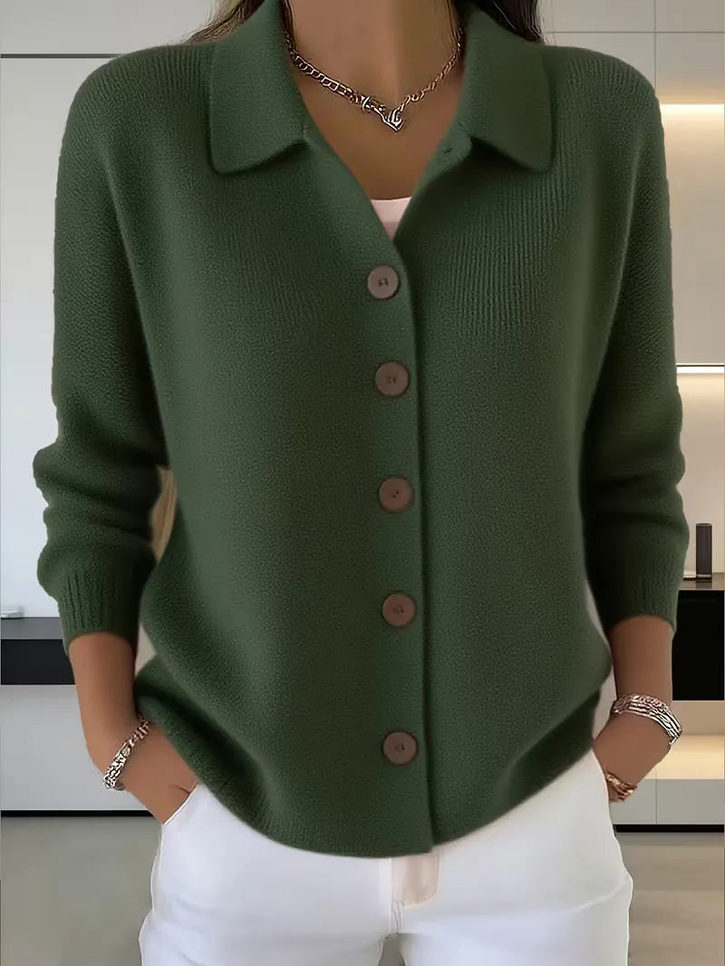 Maaike - Collared Button Women's Cardigan 3