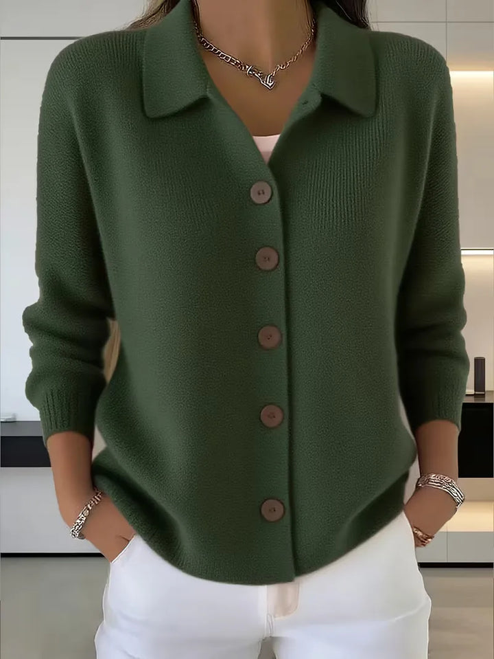 Maaike - Collared Button Women's Cardigan 3