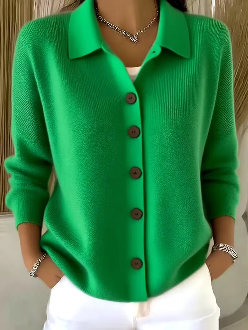 Maaike - Collared Button Women's Cardigan 4