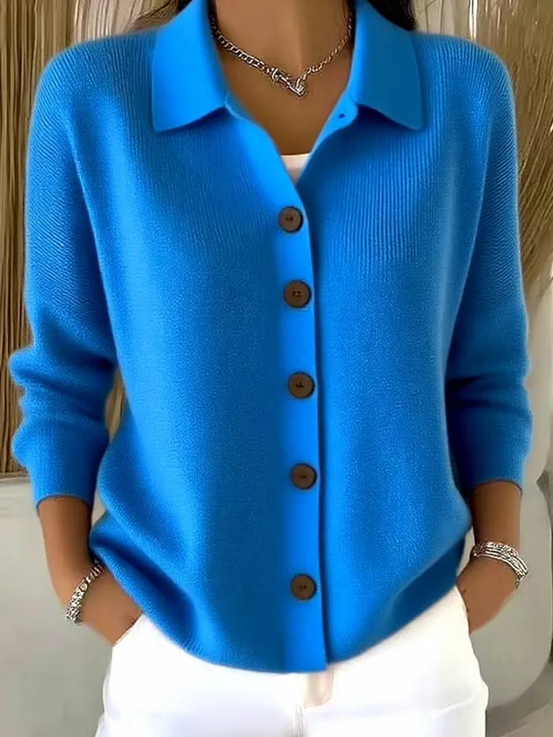 Maaike - Collared Button Women's Cardigan 6