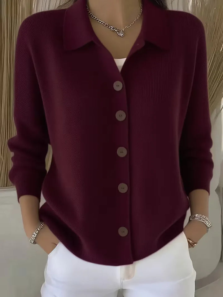 Maaike - Collared Button Women's Cardigan 8