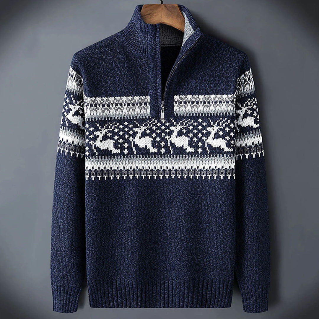 Maarten | Men's Fair Isle Quarter Zip Christmas Sweater 1