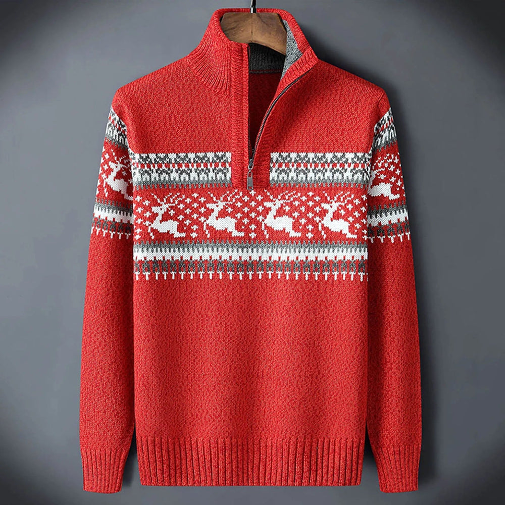Maarten | Men's Fair Isle Quarter Zip Christmas Sweater 2