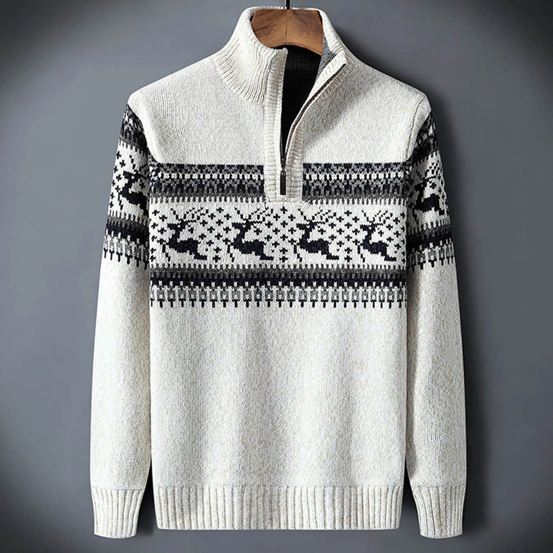 Maarten | Men's Fair Isle Quarter Zip Christmas Sweater 3