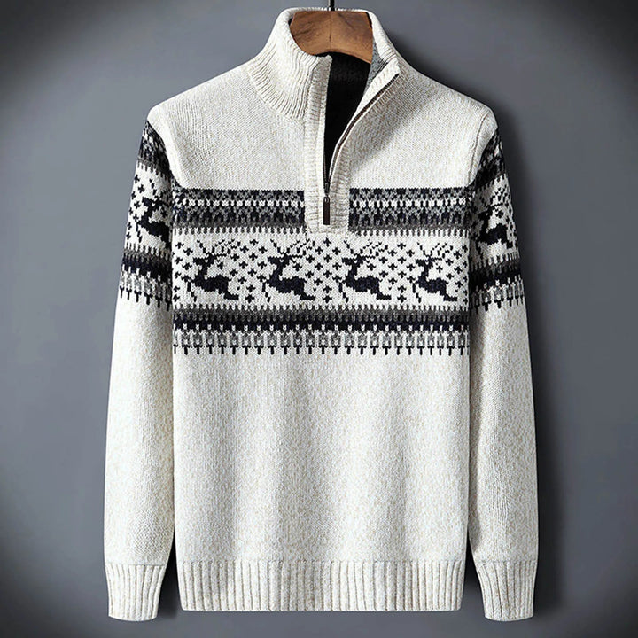 Maarten | Men's Fair Isle Quarter Zip Christmas Sweater 3