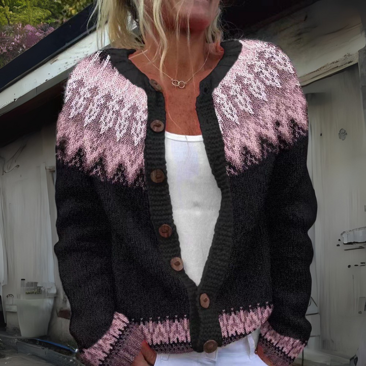 Maia - Icelandic Fair Isle Knit Cardigan 1