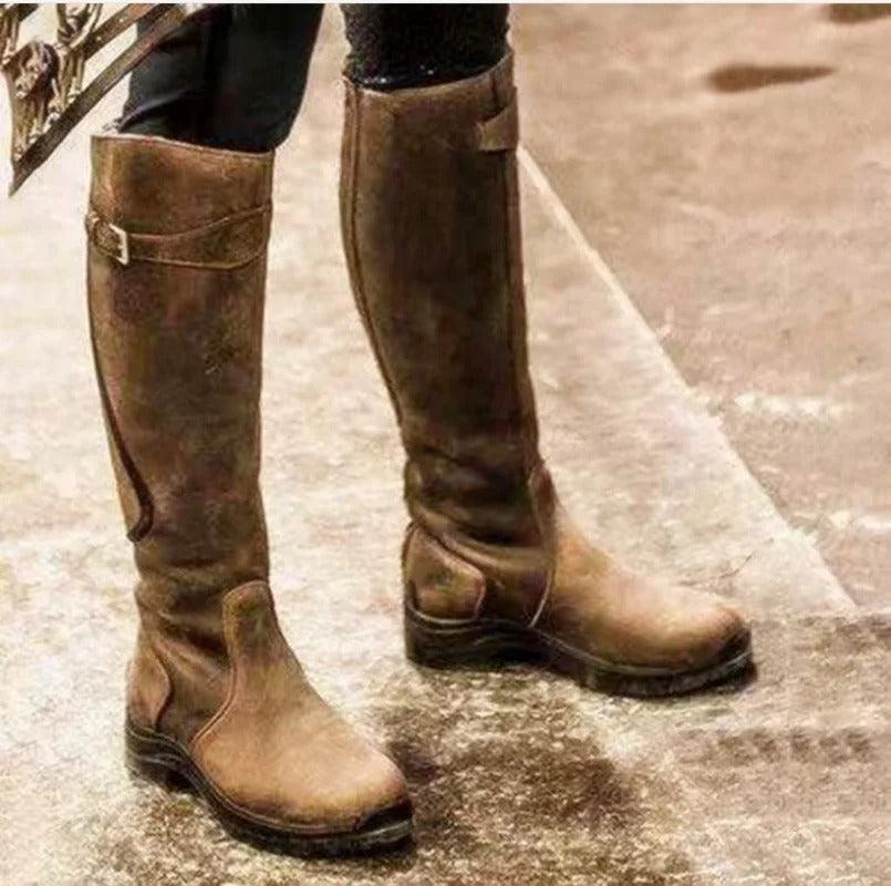 Maeve™ | Waterproof Leather Riding Boots