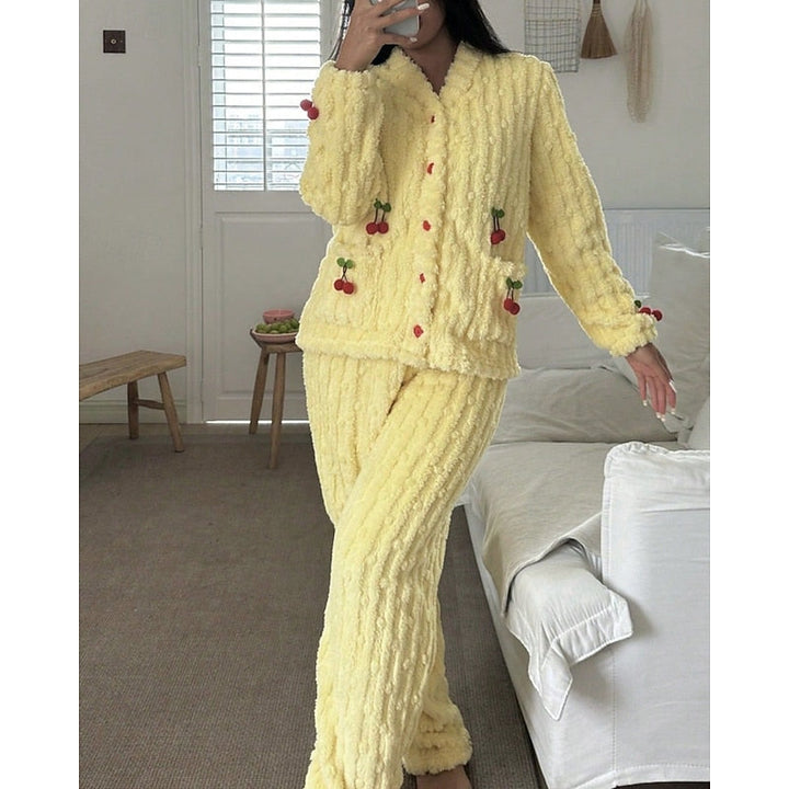Maribel | Women's Pajama Set Cotton Long Sleeve 11