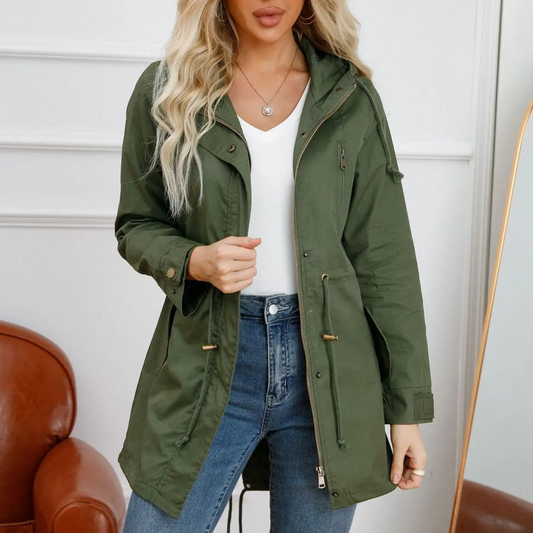Marieke | Women's Utility Jacket Hooded Drawstring Parka Long 2