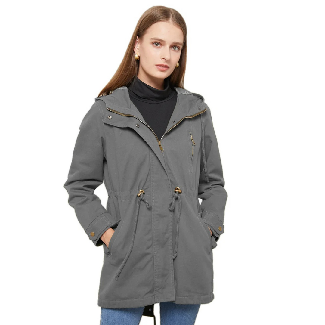 Marieke | Women's Utility Jacket Hooded Drawstring Parka Long 3