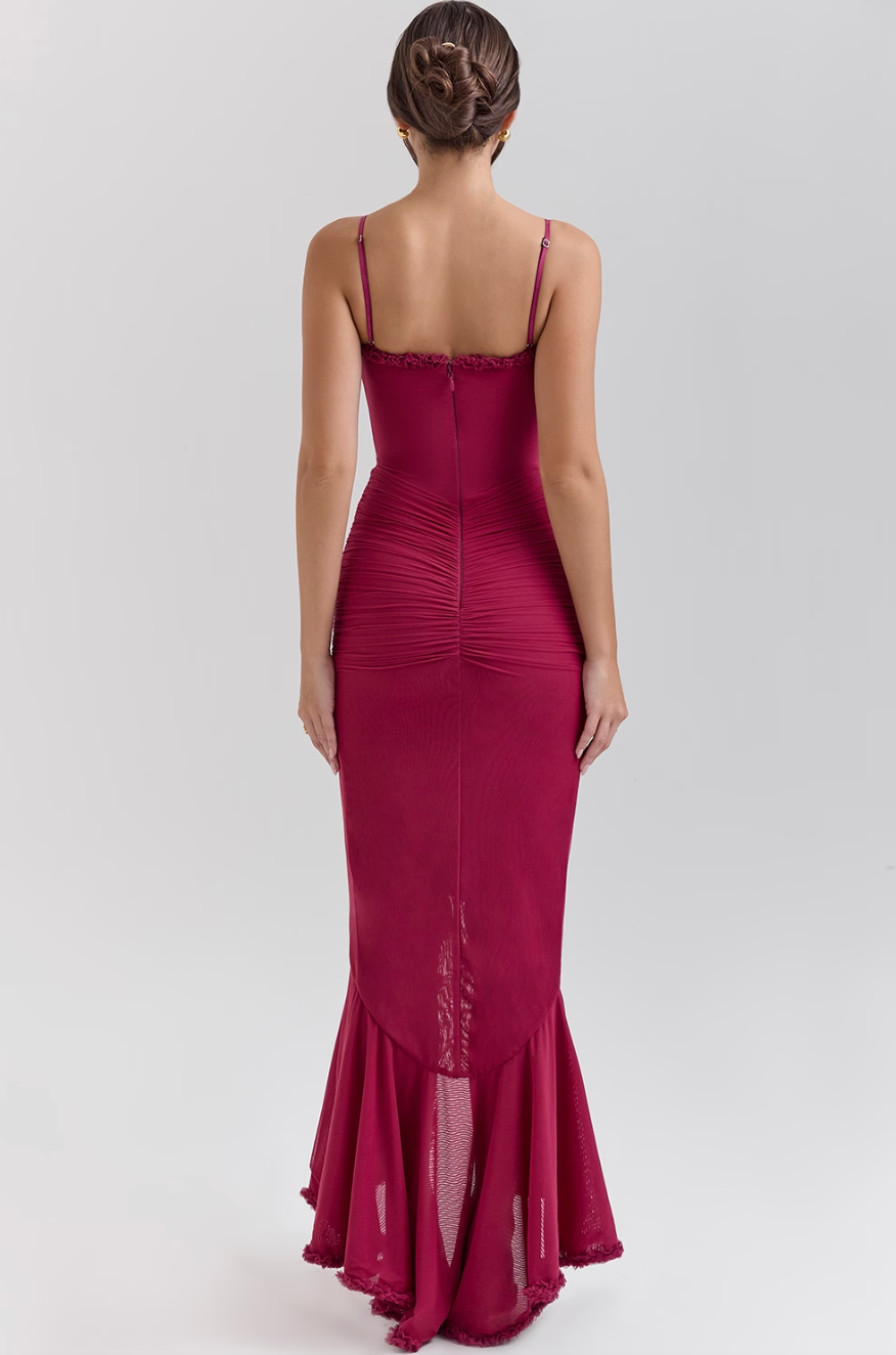 Marigold - Ruffle Slit Maxi Dress 10