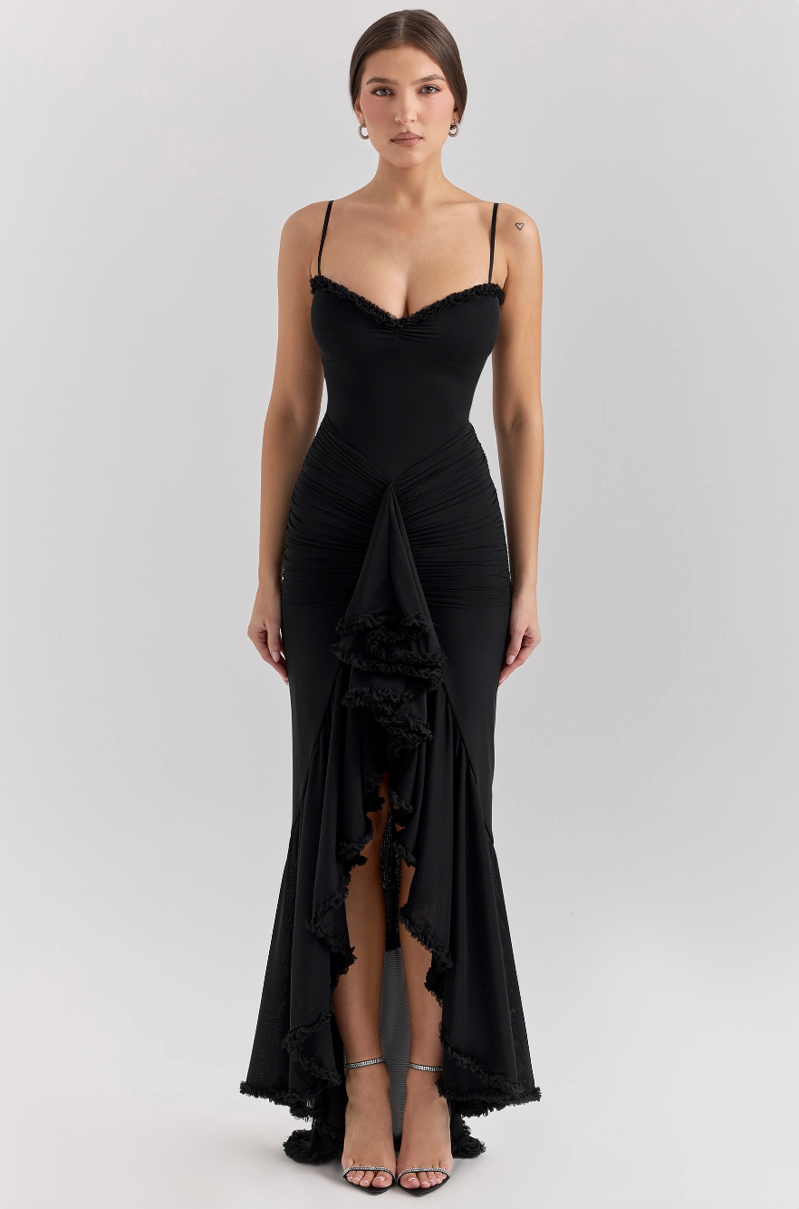 Marigold - Ruffle Slit Maxi Dress 4