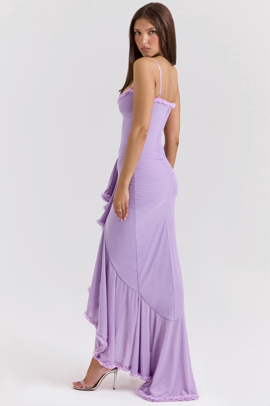 Marigold - Ruffle Slit Maxi Dress 8