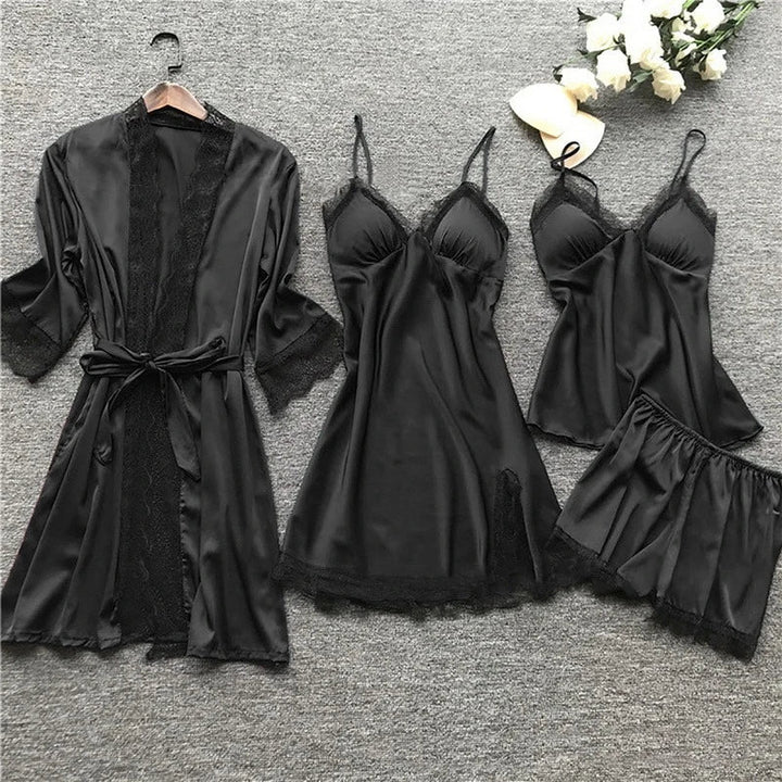 Marisol | Women's Satin Pajama Set Long Sleeve 4
