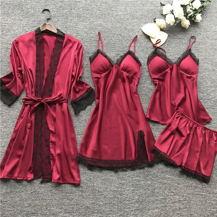 Marisol | Women's Satin Pajama Set Long Sleeve 5
