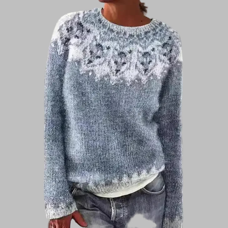Marit - Fair Isle Snowflake Knit Sweater 1