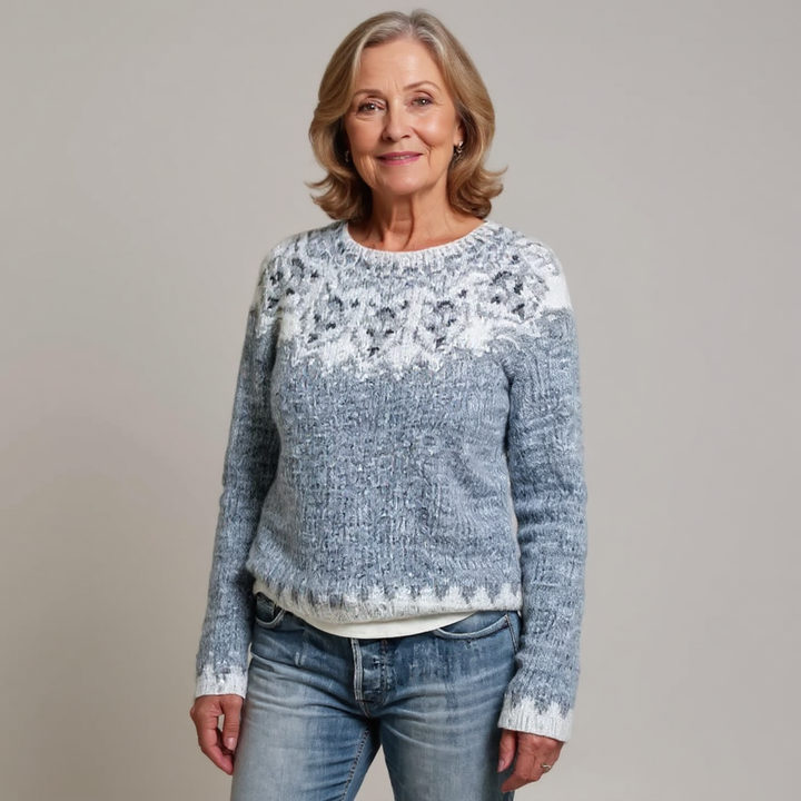 Marit - Fair Isle Snowflake Knit Sweater 2