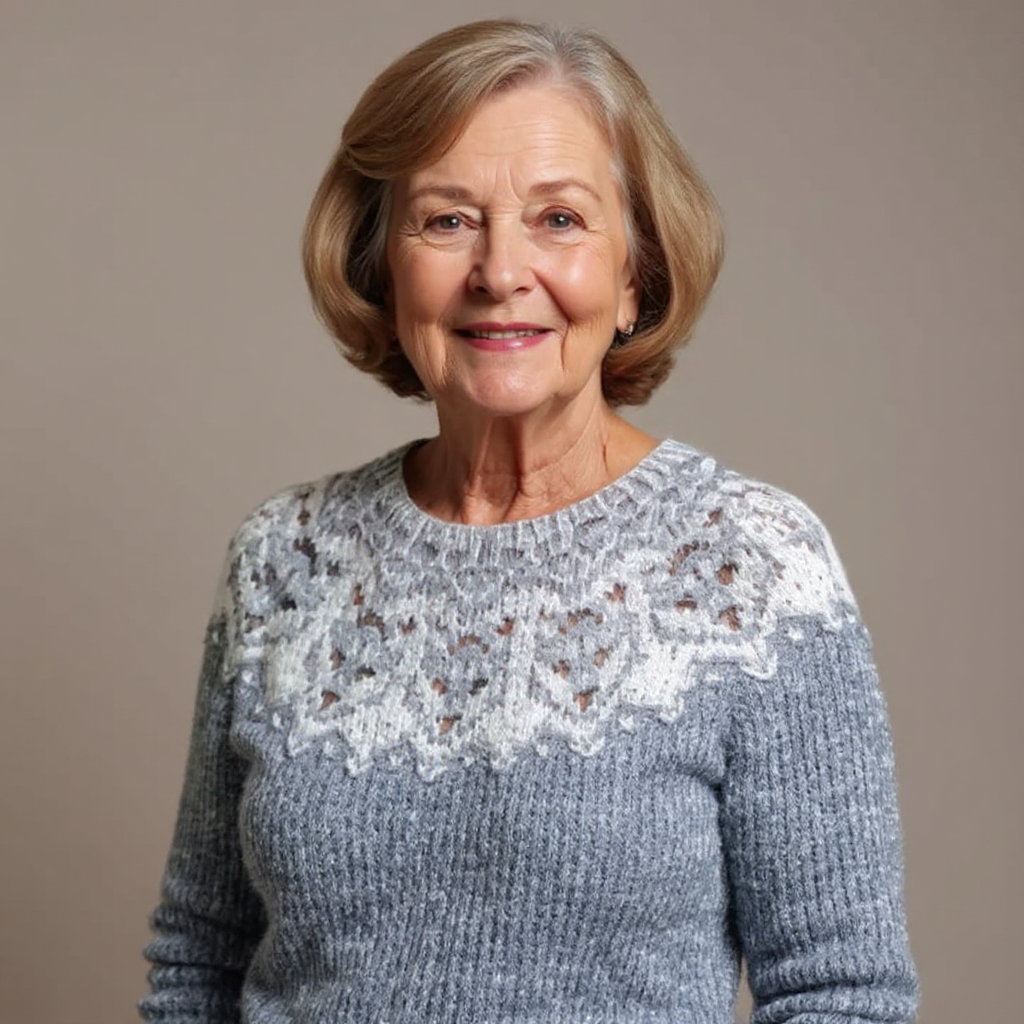 Marit - Fair Isle Snowflake Knit Sweater 4