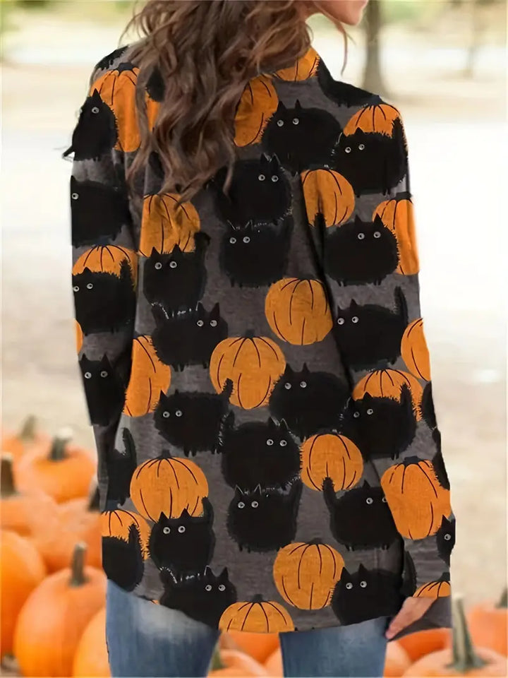 Marla - Cat & Pumpkin Halloween Cardigan 3
