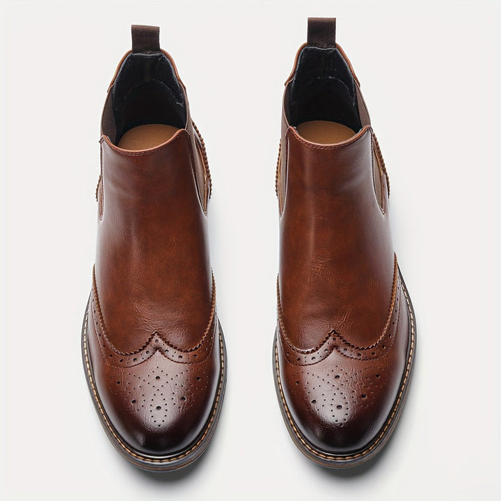 Marlon - Brogue Detail Chelsea Boots 12