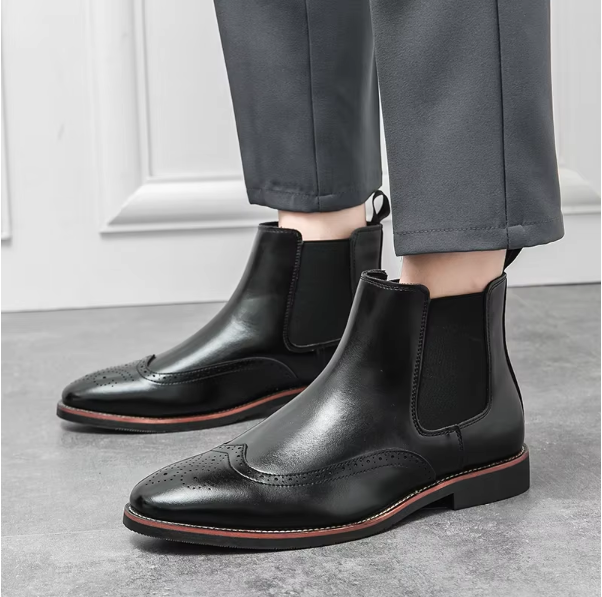 Marlon - Brogue Detail Chelsea Boots 7