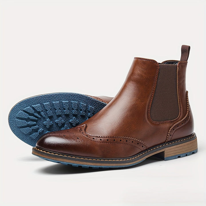 Marlon - Brogue Detail Chelsea Boots 8