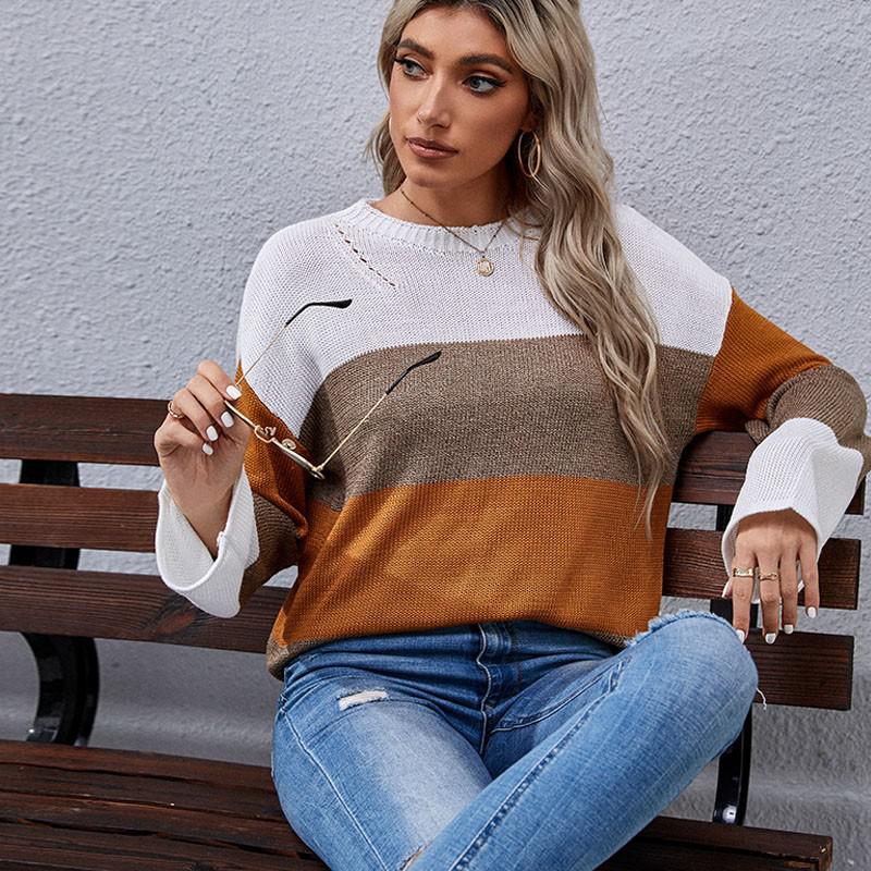 Marnie | Women's Color Block Sweater Oversized Knit Pullover 2