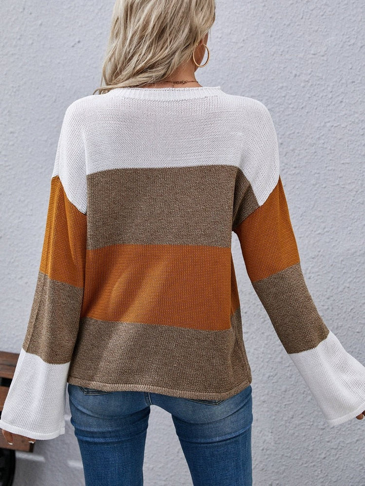 Marnie | Women's Color Block Sweater Oversized Knit Pullover 3