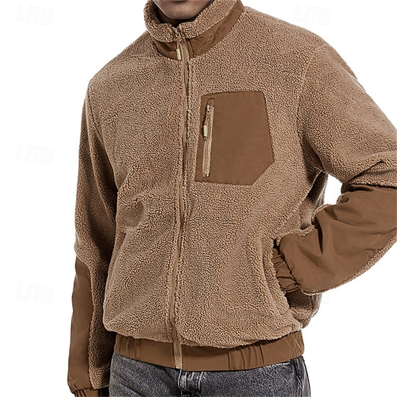Men's Sherpa Fleece Full Zip Jacket – Detail View