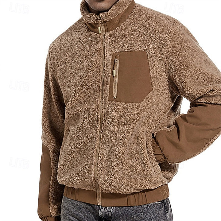 Men's Sherpa Fleece Full Zip Jacket – Detail View