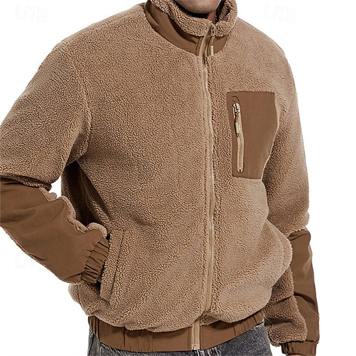 Men's Sherpa Fleece Full Zip Jacket – Detail View