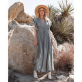 Sara Maxi Green/Grey Ibiza Dress