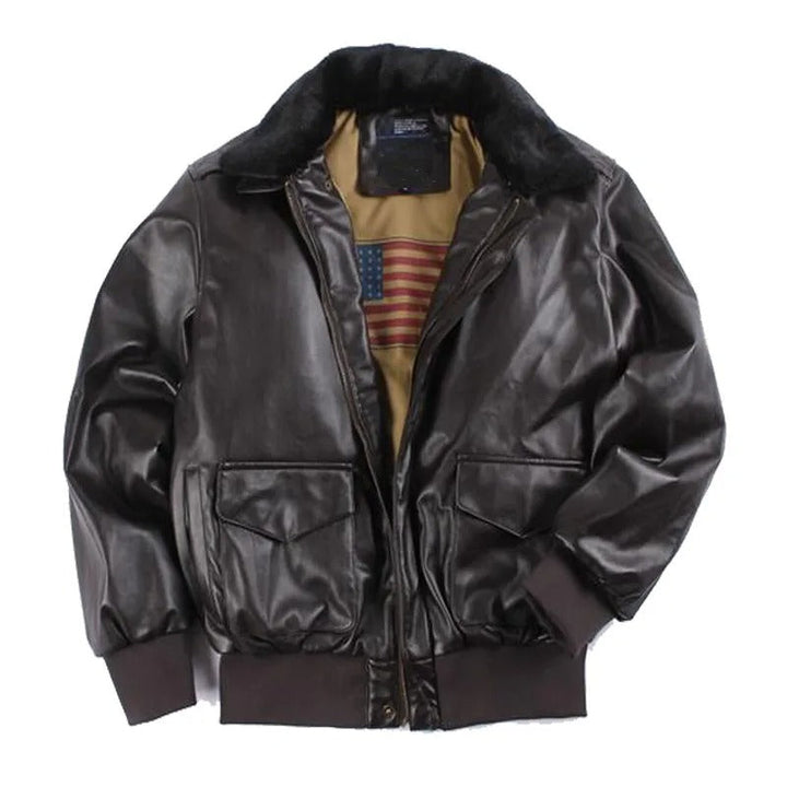 Maxim | Men's Vintage Leather Jacket Aviator Bomber Flight Shearling 1