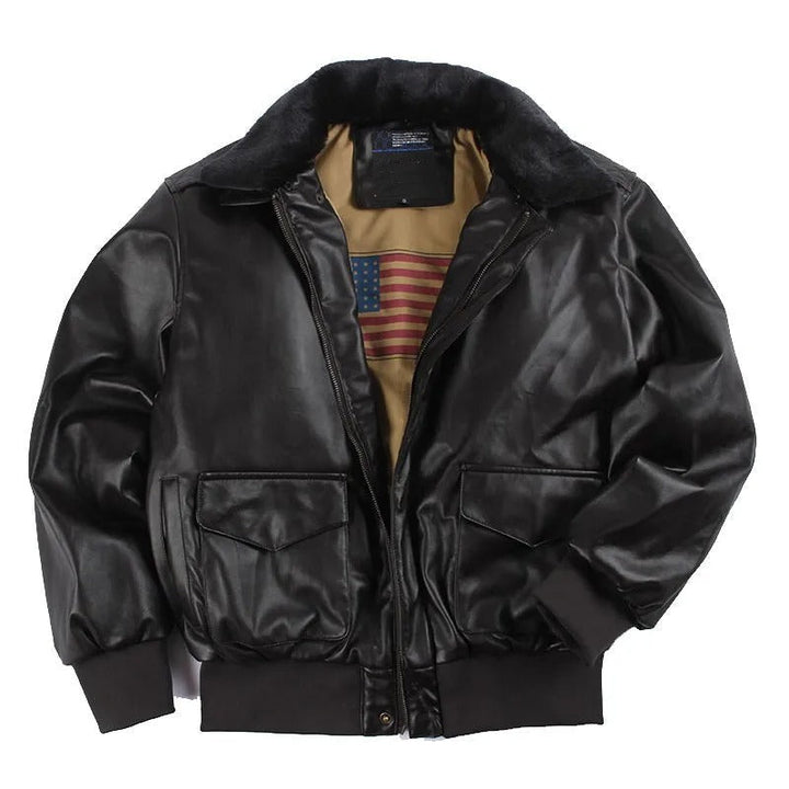 Maxim | Men's Vintage Leather Jacket Aviator Bomber Flight Shearling 2