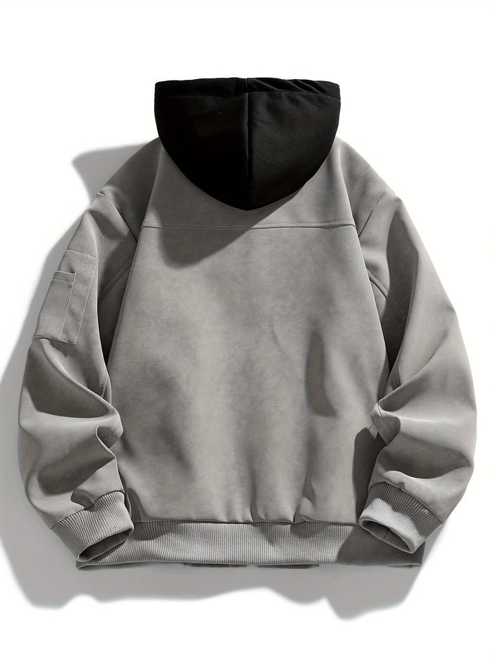 Menno | Men's Hooded Suede Bomber Jacket 10