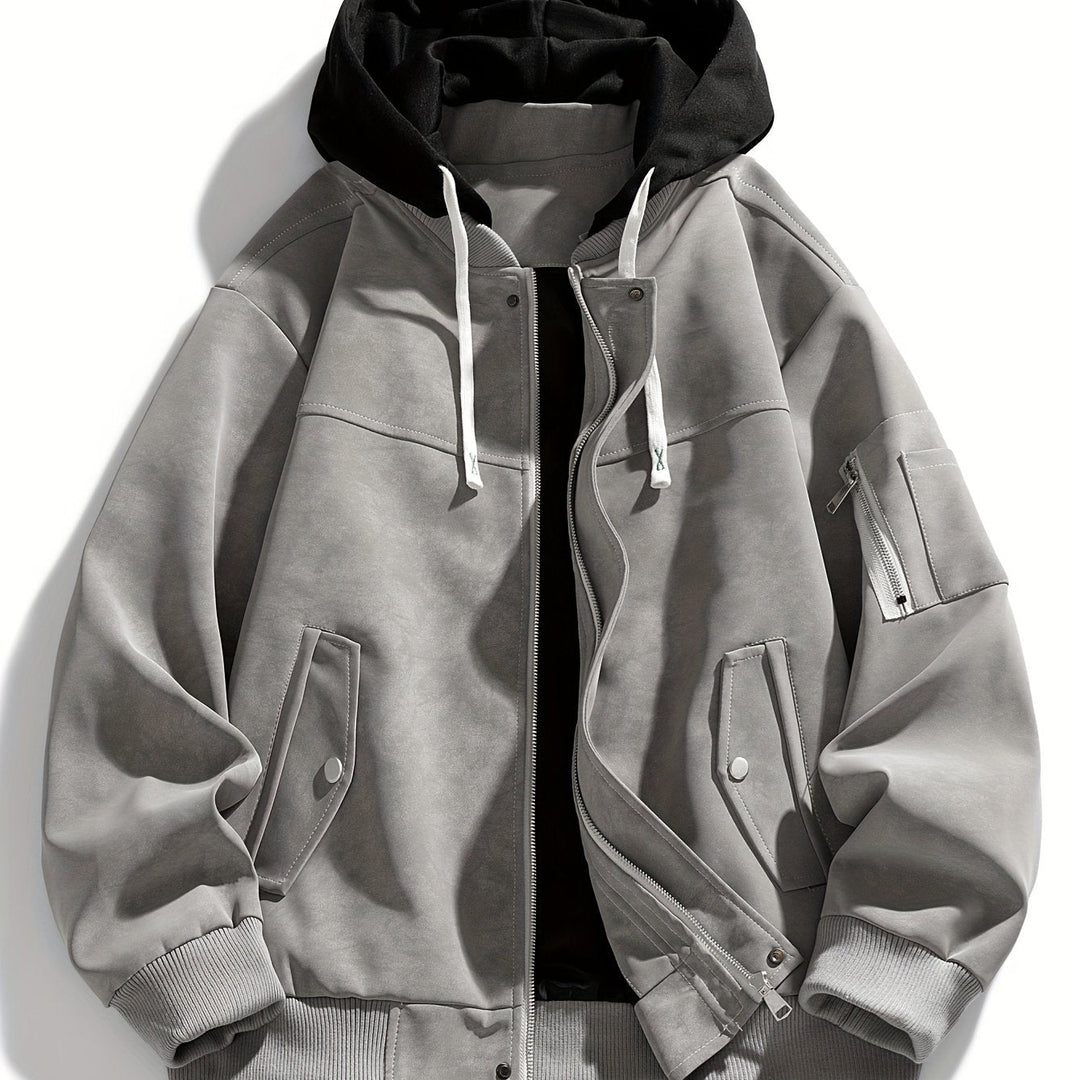 Menno | Men's Hooded Suede Bomber Jacket 2