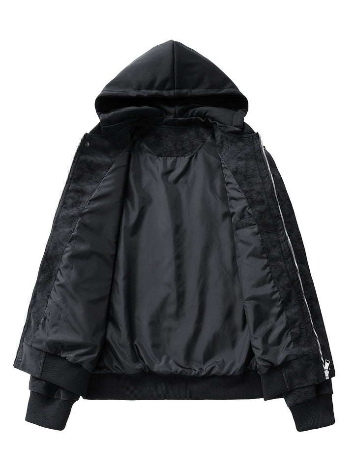Menno | Men's Hooded Suede Bomber Jacket 5