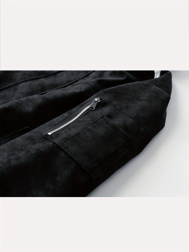 Menno | Men's Hooded Suede Bomber Jacket 7