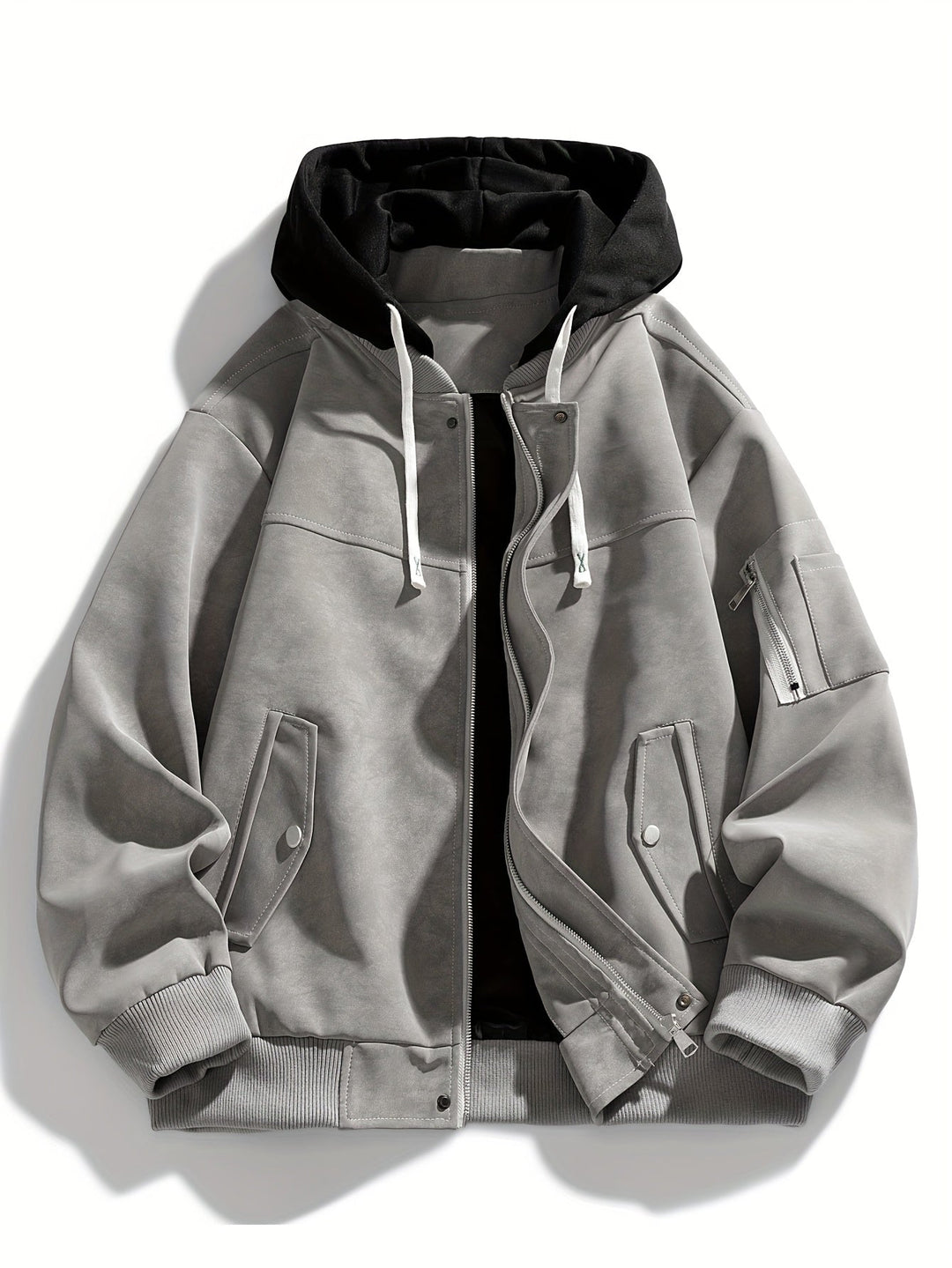 Menno | Men's Hooded Suede Bomber Jacket 9
