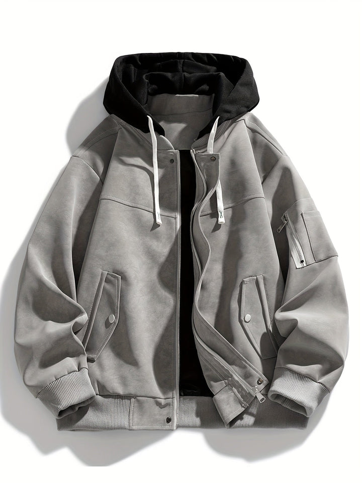 Menno | Men's Hooded Suede Bomber Jacket 9
