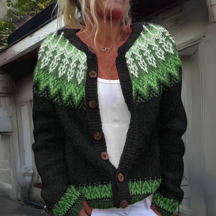Mira - Fair Isle Knit Cardigan 1