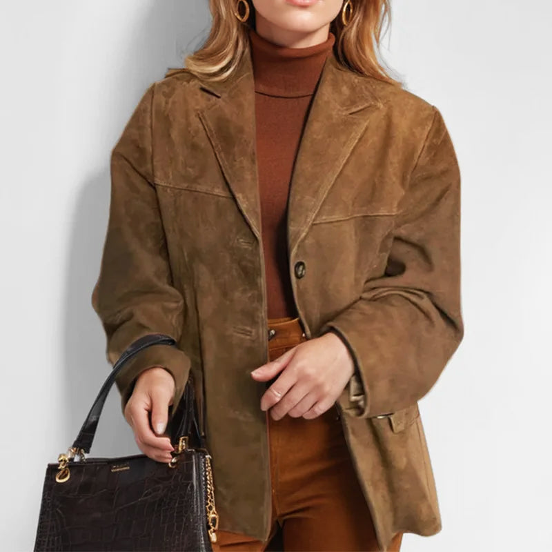 Mirjam | Women's Suede Jacket Oversized Shacket Casual Winter 1