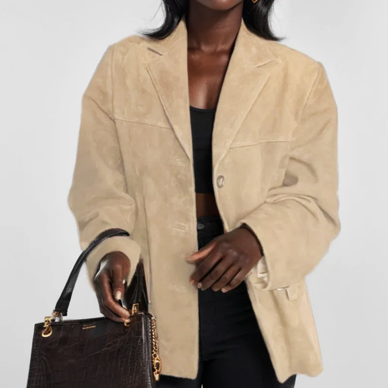 Mirjam | Women's Suede Jacket Oversized Shacket Casual Winter 2
