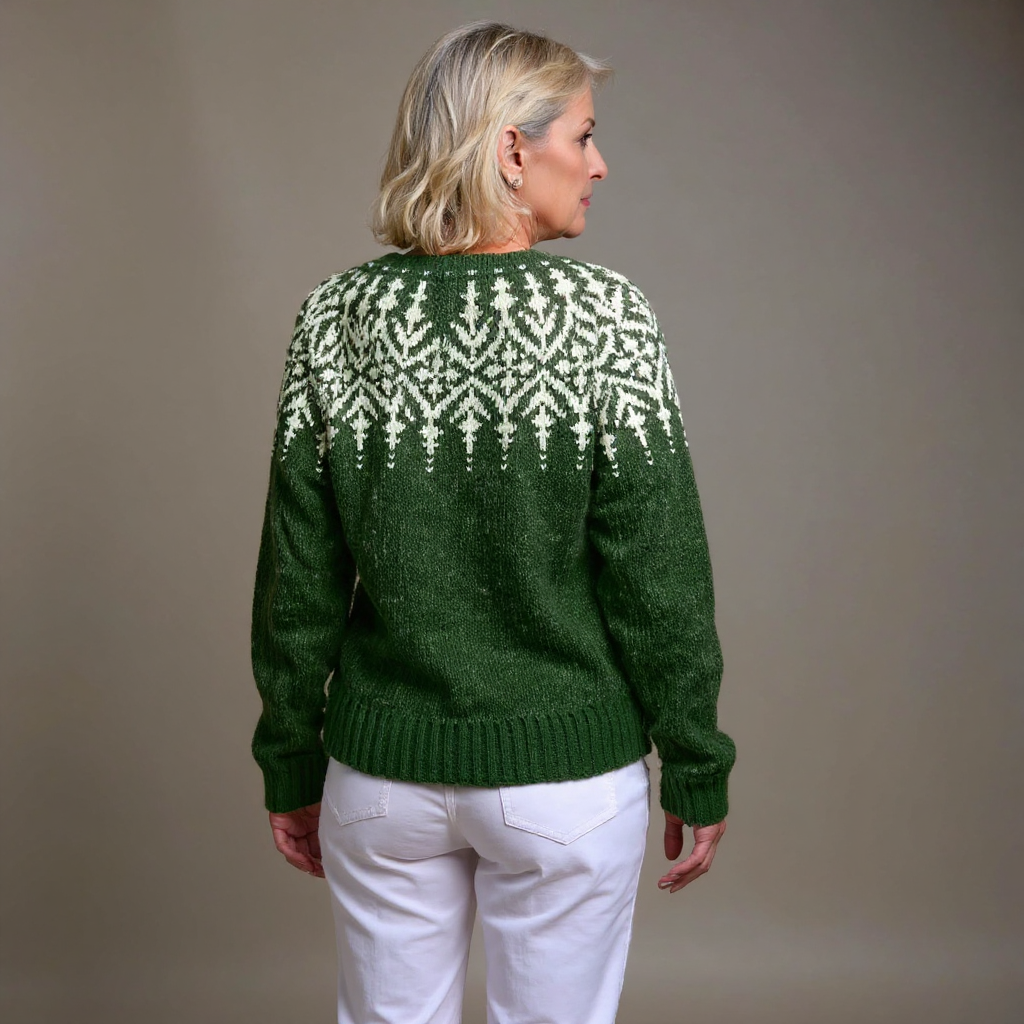 Nadia - Nordic Snowflake Knit Cardigan 2