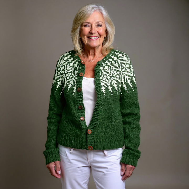 Nadia - Nordic Snowflake Knit Cardigan 3